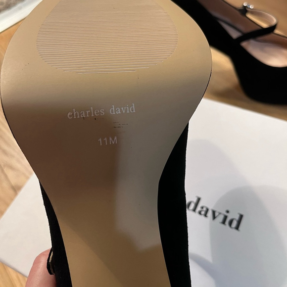 Charles David Vivianna Black Suede Mary Janes - Picture 7 of 9